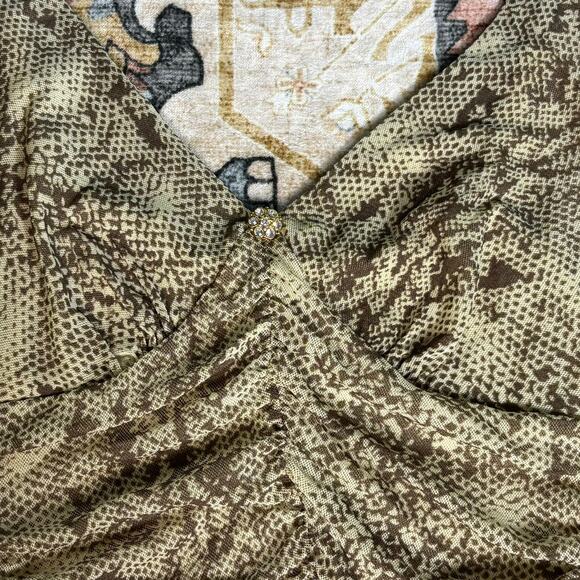 Vintage Express Tank Tops Y2k Snake Print Date Night Ruched Lot of Two Tanks XS - Picture 11 of 16